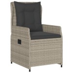 vidaXL Set mobilier grădină cu perne, 9 piese, gri deschis, poliratan