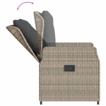 vidaXL Set mobilier grădină cu perne, 9 piese, gri deschis, poliratan