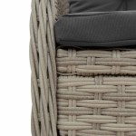 vidaXL Set mobilier grădină cu perne, 9 piese, gri deschis, poliratan