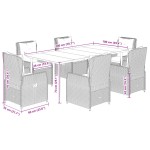 vidaXL Set mobilier de grădină cu perne, 7 piese, negru, poliratan vidaXL Set mobilier de grădină cu perne, 7 piese, negru, poliratan