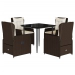 vidaXL Set mobilier de grădină, 5 piese, cu perne, maro, poliratan vidaXL Set mobilier de grădină, 5 piese, cu perne, maro, poliratan
