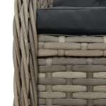 vidaXL Set mobilier grădină cu perne, 9 piese, gri, poliratan