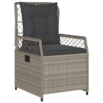 vidaXL Set mobilier grădină cu perne, 9 piese, gri deschis, poliratan