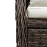 vidaXL Set mobilier de grădină, 5 piese, cu perne, maro, poliratan vidaXL Set mobilier de grădină, 5 piese, cu perne, maro, poliratan