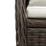 vidaXL Set mobilier de grădină, 5 piese, cu perne, maro, poliratan vidaXL Set mobilier de grădină, 5 piese, cu perne, maro, poliratan