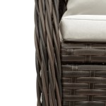 vidaXL Set mobilier de grădină, 5 piese, cu perne, maro, poliratan vidaXL Set mobilier de grădină, 5 piese, cu perne, maro, poliratan