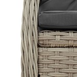 vidaXL Set mobilier grădină cu perne, 9 piese, gri deschis, poliratan