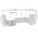vidaXL Set mobilier grădină cu perne, 6 piese, gri, poliratan