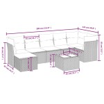 vidaXL Set mobilier de grădină cu perne, 8 piese, negru, poliratan