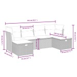 vidaXL Set mobilier grădină cu perne, 6 piese, gri, poliratan