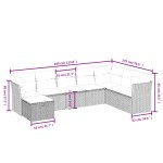 vidaXL Set mobilier de grădină cu perne, 8 piese, negru, poliratan vidaXL Set mobilier de grădină cu perne, 8 piese, negru, poliratan