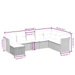 vidaXL Set mobilier de grădină cu perne, 8 piese gri deschis poliratan