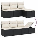 vidaXL Set mobilier de grădină cu perne, 9 piese, negru, poliratan vidaXL Set mobilier de grădină cu perne, 9 piese, negru, poliratan