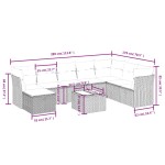 vidaXL Set mobilier de grădină cu perne, 9 piese, negru, poliratan vidaXL Set mobilier de grădină cu perne, 9 piese, negru, poliratan