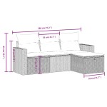 vidaXL Set canapea de grădină cu perne, 4 piese, gri deschis poliratan vidaXL Set canapea de grădină cu perne, 4 piese, gri deschis poliratan