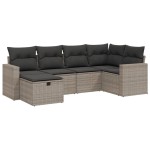 vidaXL Set mobilier grădină cu perne, 6 piese, gri, poliratan vidaXL Set mobilier grădină cu perne, 6 piese, gri, poliratan
