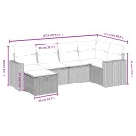 vidaXL Set mobilier grădină cu perne, 6 piese, gri, poliratan vidaXL Set mobilier grădină cu perne, 6 piese, gri, poliratan