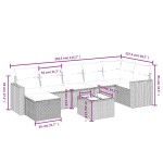vidaXL Set mobilier de grădină cu perne, 8 piese, negru, poliratan