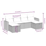 vidaXL Set mobilier grădină cu perne, 6 piese, gri, poliratan
