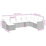 vidaXL Set mobilier de grădină cu perne, 8 piese, negru, poliratan vidaXL Set mobilier de grădină cu perne, 8 piese, negru, poliratan