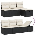 vidaXL Set mobilier de grădină cu perne, 9 piese, negru, poliratan vidaXL Set mobilier de grădină cu perne, 9 piese, negru, poliratan