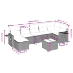 vidaXL Set mobilier de grădină cu perne, 8 piese, negru, poliratan