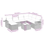 vidaXL Set mobilier de grădină cu perne, 8 piese, negru, poliratan