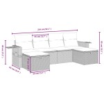 vidaXL Set mobilier grădină cu perne, 6 piese, gri, poliratan vidaXL Set mobilier grădină cu perne, 6 piese, gri, poliratan