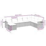 vidaXL Set mobilier de grădină cu perne, 8 piese, negru, poliratan vidaXL Set mobilier de grădină cu perne, 8 piese, negru, poliratan