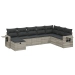vidaXL Set mobilier de grădină cu perne, 8 piese gri deschis poliratan vidaXL Set mobilier de grădină cu perne, 8 piese gri deschis poliratan