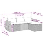 vidaXL Set canapea de grădină cu perne, 4 piese, gri deschis poliratan vidaXL Set canapea de grădină cu perne, 4 piese, gri deschis poliratan
