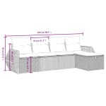 vidaXL Set canapea de grădină cu perne, 5 piese, gri, poliratan