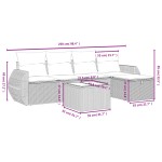 vidaXL Set mobilier grădină cu perne, 6 piese, gri, poliratan