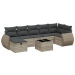 vidaXL Set mobilier de grădină cu perne, 8 piese gri deschis poliratan