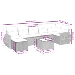 vidaXL Set mobilier de grădină cu perne, 8 piese gri deschis poliratan