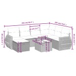 vidaXL Set mobilier de grădină cu perne, 8 piese, negru, poliratan