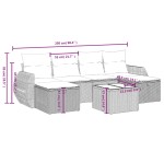 vidaXL Set mobilier grădină cu perne, 6 piese, gri, poliratan