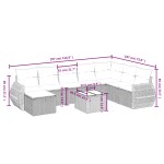vidaXL Set mobilier de grădină cu perne, 9 piese, negru, poliratan