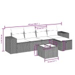 vidaXL Set mobilier grădină cu perne, 6 piese, gri, poliratan vidaXL Set mobilier grădină cu perne, 6 piese, gri, poliratan
