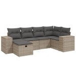 vidaXL Set mobilier grădină cu perne, 6 piese, gri, poliratan vidaXL Set mobilier grădină cu perne, 6 piese, gri, poliratan