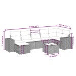 vidaXL Set mobilier de grădină cu perne, 8 piese, negru, poliratan vidaXL Set mobilier de grădină cu perne, 8 piese, negru, poliratan