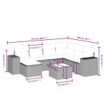 vidaXL Set mobilier de grădină cu perne, 8 piese, negru, poliratan vidaXL Set mobilier de grădină cu perne, 8 piese, negru, poliratan