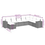 vidaXL Set mobilier de grădină cu perne, 8 piese, negru, poliratan