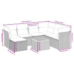 vidaXL Set mobilier de grădină cu perne, 8 piese, negru, poliratan vidaXL Set mobilier de grădină cu perne, 8 piese, negru, poliratan