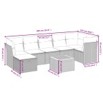 vidaXL Set mobilier de grădină cu perne, 9 piese, negru, poliratan