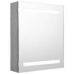 vidaXL Dulap de baie cu oglindă și LED, gri beton, 50x14x60 cm vidaXL Dulap de baie cu oglindă și LED, gri beton, 50x14x60 cm