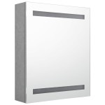 vidaXL Dulap de baie cu oglindă și LED, gri beton, 50x14x60 cm vidaXL Dulap de baie cu oglindă și LED, gri beton, 50x14x60 cm