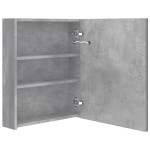 vidaXL Dulap de baie cu oglindă și LED, gri beton, 50x14x60 cm vidaXL Dulap de baie cu oglindă și LED, gri beton, 50x14x60 cm