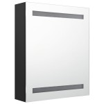 vidaXL Dulap de baie cu oglindă și LED, negru, 50x14x60 cm vidaXL Dulap de baie cu oglindă și LED, negru, 50x14x60 cm
