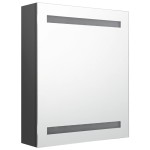vidaXL Dulap de baie cu oglindă și LED-uri, gri, 50x14x60 cm vidaXL Dulap de baie cu oglindă și LED-uri, gri, 50x14x60 cm